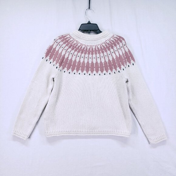Madewell Cream Fair Isle Keaton Crew New Pullover Cozy Knit Sweater Size M - Picture 12 of 14